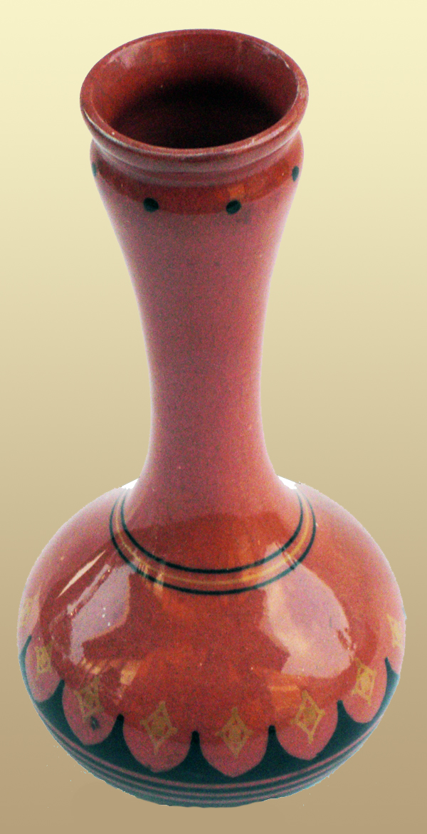 Nr.: 60, On offer decorative pottery made by Distel, Description: Plateel Vase, Height 18,2 cm width 9 cm, period: Year 1895-1923, Decorator : unknown, 