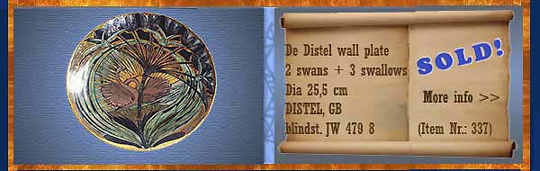 Nr.: 337, On offer decorative pottery of Distel, Description: Plateel WandPlate