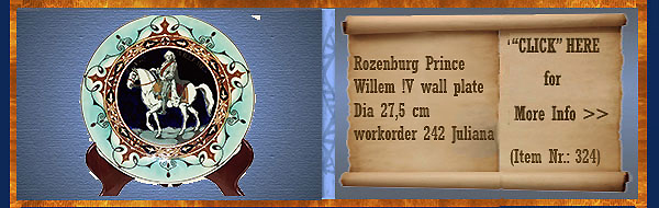Nr.: 324, On offer decorative pottery of Rozenburg	, Description: Prins Willem IV Plate